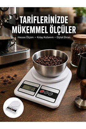 Ethab Giyim Hassas Ölçüm İçin Dijital Mutfak Tartısı – 10 Kg Kapasiteli Yeni Nesil - Glst2776-5823