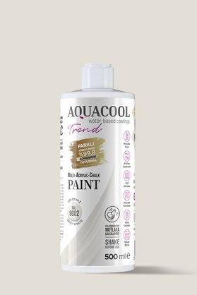 Aquacool Trend Su Bazlı Hibrit Kapı Dolap Fayans Mobilya Boyası Ral 9002 Gri Beyaz 500ml