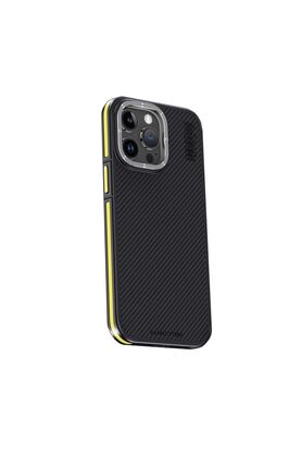 Ethab Ticaret Glb-Stl41414 Joko İphone 15 Pro Max Kılıf Aramid 600D Kevlar Karbon Fiber Magsafe Kapak - Sarı