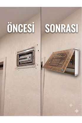 YALOVA SHOP Dekoratif Sigorta Kutusu Kapağı - Ahşap Elektrik Panosu Gizleme Kutusu Duvar Tipi Kapatıcı
