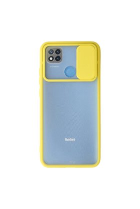 Evimdeyokyok Xiaomi Redmi 9C Kılıf Palm Buzlu Kamera Sürgülü Silikon - Sarı