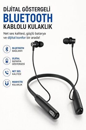 Ethab Giyim Dijital Batarya Göstergeli Bluetooth Özellikli Boyun Askılı Kulaklık - Glst8841-3988