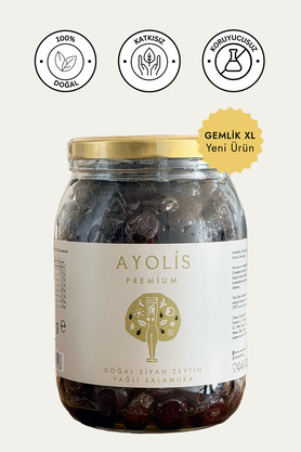 Ayolis Premium Gurme Yağlı Salamura Siyah Zeytin XL 950 g