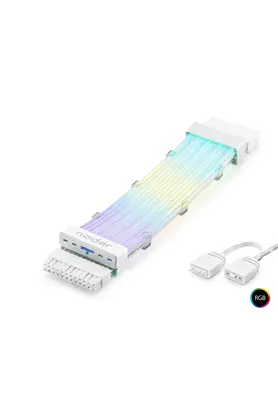 Evi̇mdeyokyok 24 Pi̇n Argb Power Supply Uzatma Kablosu Gümüş Kaplamalı Bükülebi̇li̇r 2 Mm 108 Led Beyaz Nd2814W
