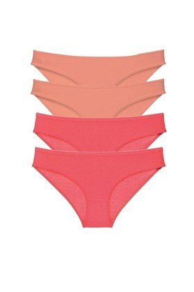 Ethab Ticaret Glb-Stl41414 4 Adet Eko Set Likralı Kadın Slip Külot Pudra Fuşya