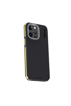 Ethab Ticaret Glb-Stl41414 Joko İphone 15 Pro Kılıf Aramid 600D Kevlar Karbon Fiber Magsafe Kapak - Sarı
