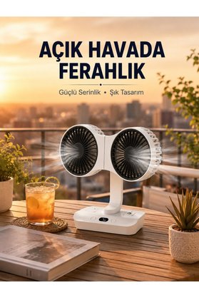 Microlyra Çift Başlıklı Masa Ve Duvara Monte Edilebilir Vantilatör - Brkdnf4567-6853