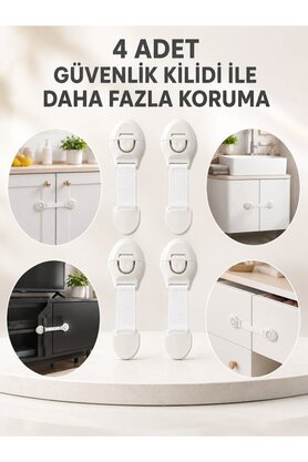 Ethab Giyim 4 Lü Esnek Kayışlı Çocuk Güvenlik Kilidi Pratik Ve Güvenli Kullanım - Glst2955-6688
