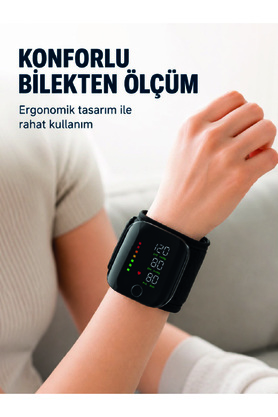 Kaia Life Şarj Edilebilir Bilekten Tansiyon Aleti Tek Tuşla Ölçüm