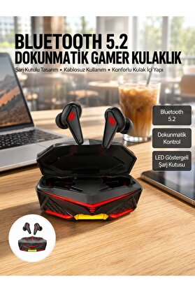 Ethab Giyim Dokunmatik Kontrol Tws Işıklı Kulakiçi Bluetooth Kulaklık Kablosuz Kulaklığı - Glst8669-974