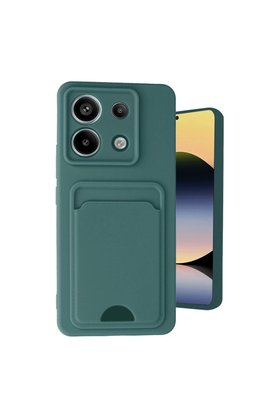 Evimdeyokyok Xiaomi Redmi Note 13 Pro 5G Kılıf Kelvin Kartvizitli Silikon - Koyu Yeşil