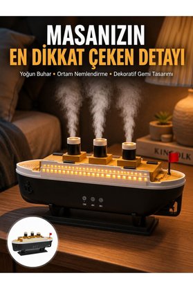 Ethab Giyim 7 Renk Ortam Işıklı Dekoratif Gemi Tasarım Hava Nemlendirici Difüzör Yeni Nesi - Glst6199-427