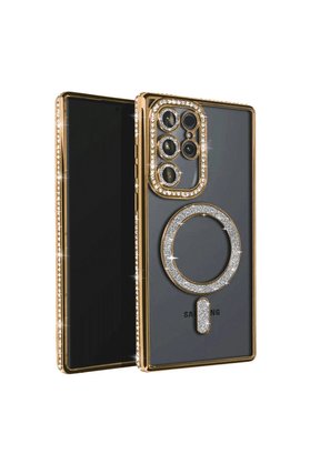 Evimdeyokyok Samsung Galaxy S25 Ultra Kılıf Joke Simli Magneticsafe Kılıf - Gold