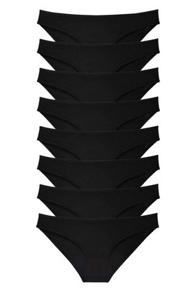 Ethab Ticaret Glb-Stl41414 8 Adet Süper Eko Set Likralı Kadın Slip Külot Siyah