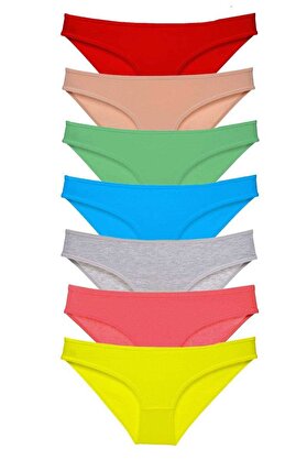 Ethab Ticaret Glb-Stl41414 7 Adet Süper Eko Set Likralı Kadın Slip Külot Çok Renkli