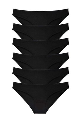 Ethab Ticaret Glb-Stl41414 6 Adet Süper Eko Set Likralı Kadın Slip Külot Siyah
