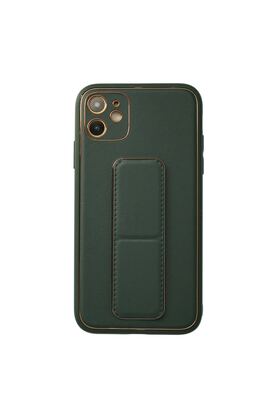 Ethab Ticaret Glb-Stl41414 İphone 12 Kılıf Coco Deri Standlı Kapak - Yeşil
