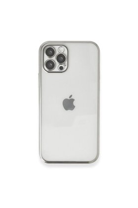 Ethab Ticaret Glb-Stl41414 İphone 12 Pro Kılıf Razer Lensli Silikon - Gümüş