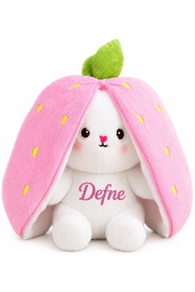 Tosbiş [ Istenilen HER Ismi Oyuncağa Yazıyoruz ] Pembe Çilek Tavşan Sevgiliye Özel Hediye-Anneye -Arkadaşa Hediye 55 cm