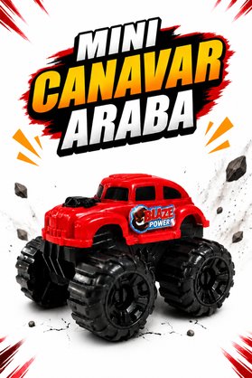 FunkyCraft Mini Canavar Araba Oyuncak Büyük Tekerlekli Arazi Arabası Erkek Çocuk Oyuncağı Eğlenceli Araba Koleksiyonu