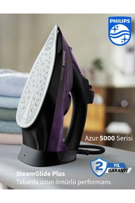 Philips Akıllı Kumaşa Göre Isı Ayarlayan Azur Elite 260g Şok Buhar 55g/dk Sürekli Buhar 3000W Güçlü SteamGlide Plus Taban Ütü