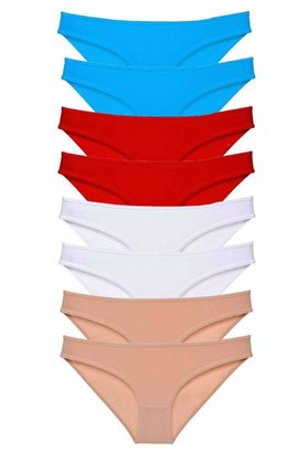 Ethab Ticaret Glb-Stl41414 8 Adet Süper Eko Set Likralı Kadın Slip Külot 529