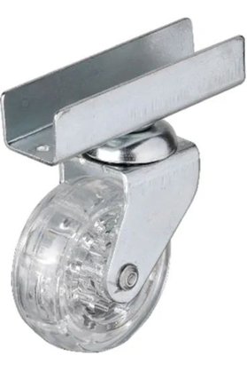 Ethab Ticaret Glb-Stl41414 327 - 50X20 Mm Şeffaf Makaralı Uzun U Tablalı Teker 4 Adet