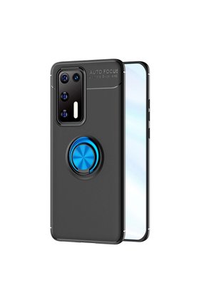Evimdeyokyok Huawei P40 Kılıf Range Yüzüklü Silikon - Siyah-Mavi
