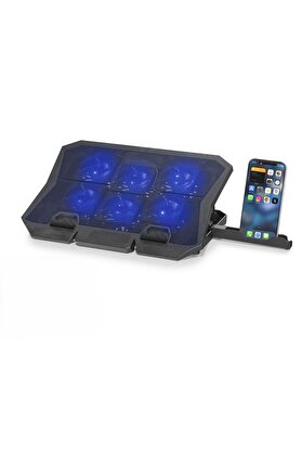 Evi̇mdeyokyok Laptop Soğutucu 6 Fan Led Telefon Standlı - Si̇yah Hdx4254