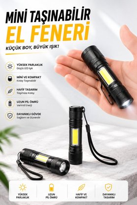Ethab Giyim Işıldak El Feneri Kamp Lambası Mini Taşınabilir Acil Durum Lambası Fener Led I - Glst7744-734