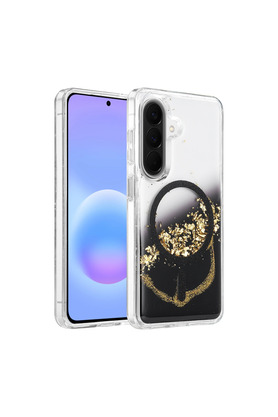 Evimdeyokyok Onegif Samsung Galaxy A56 Lotus Simli Magsafe Kapak - Siyah