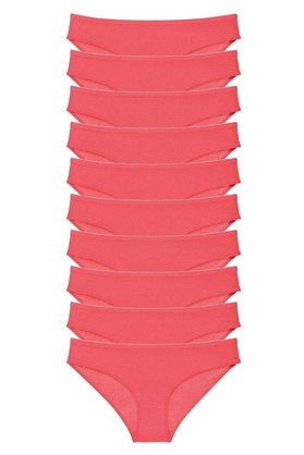 Ethab Ticaret Glb-Stl41414 10 Adet Süper Eko Set Likralı Kadın Slip Külot Fuşya