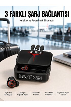 Geneloem Tws Powerbank Kutulu Dijital Göstergeli Bluetooth Kulaklık Kablosuz Kulakiçi Kula - Tttttt8059-8