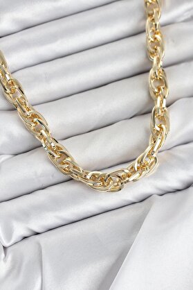 Evimdeyokyok Cm Kalın Burgu Model Gold Renk 60 Cm Kadın Kolye Tj-Bko11129