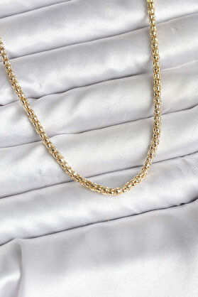Ethab Giyim 14K Gold Renk Kaplama Boru Zincir Model Cm Kadın Kolye 5886 - Glst1467-2203