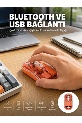 Ethab Giyim Kablosuz Bluetooth Mouse Şık Ve Sessiz Ofis Tasarımı Yeni Nesil - Glst7131-7705