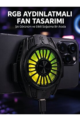 Ethab Giyim Rgb Fan Aydınlatmalı Sessiz Çalışan Telefon Soğutucu - Glst7491-5330