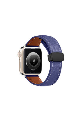 Evi̇mdeyokyok Apple Watch 42Mm Kr414 Daks Deri̇ Kordon (Saat Deği̇ldi̇r) - Laci̇vert