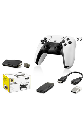 Evi̇mdeyokyok Retro Oyun Sti̇ck Hdmi̇ Çi̇ft Gamepad Seti̇ 2.4G Kablosuz - Beyaz Hd331
