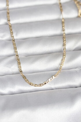 Ethab Giyim Cm 14K Gold Renk Yassı Zincir Model 60 Cm Kadın Kolye 5886 - Glst6420-2607