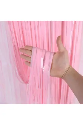 Evi̇mdeyokyok Soft Pembe Püsküllü Kapı Perdesi̇ - Parti̇, Baby Shower, Ci̇nsi̇yet Parti̇si̇ 1X2 M