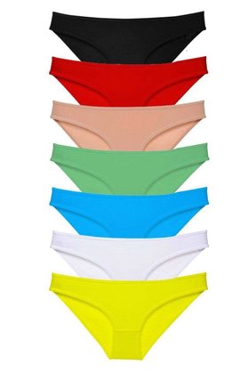 Ethab Ticaret Glb-Stl41414 7 Adet Süper Eko Set Likralı Kadın Slip Külot Çok Renkli