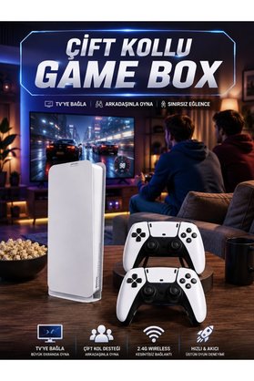 Ethab Giyim 3D Çift Oyun Kollu 4K Hd Ekran Nostaljik 20.000 Oyunlu Beyaz Game Box - Glst4582-1064