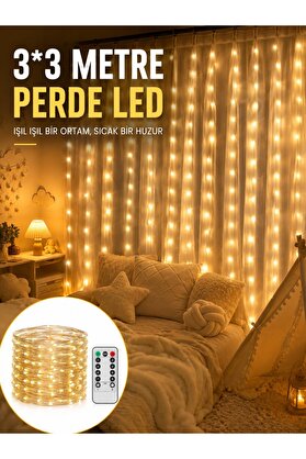 Ethab Giyim 3X3 Metre Perde Led Işık – Parti Ve Bahçe Dekorasyonu Yeni Nesil - Glst5227-4858