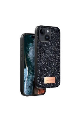 Ethab Ticaret Glb-Stl41414 Onegif İphone 15 Bright Simli Kapak - Siyah