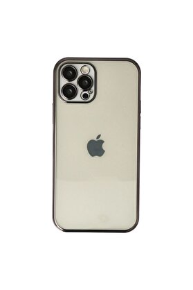 Ethab Ticaret Glb-Stl41414 İphone 12 Pro Kılıf Razer Lensli Silikon - Siyah