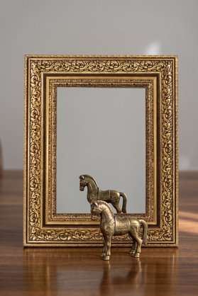 Asya Çerçeve Ayna Saltanat Serisi Varaklı İşlemeli Çerçeveli Ayna - Ayaklı Duvar & Masa Aynası Tuvalet & Banyo & Oda & Salon & Koridor & Makyaj Aynası