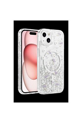 Ethab Ticaret Glb-Stl41414 Onegif İphone 14 Misk Simli Magsafe Kapak - Desen 2
