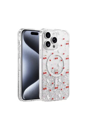 Evimdeyokyok Onegif Apple İphone 14 Pro Max Misk Simli Magsafe Kapak - Desen 5