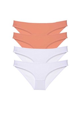 Ethab Ticaret Glb-Stl41414 4 Adet Eko Set Likralı Kadın Slip Külot Pudra Beyaz